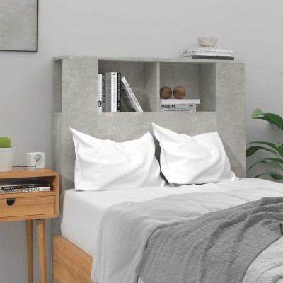 Mueble cabecero gris hormigón 100x18,5x102,5 cm