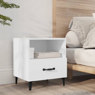 Mesita de noche madera contrachapada blanco