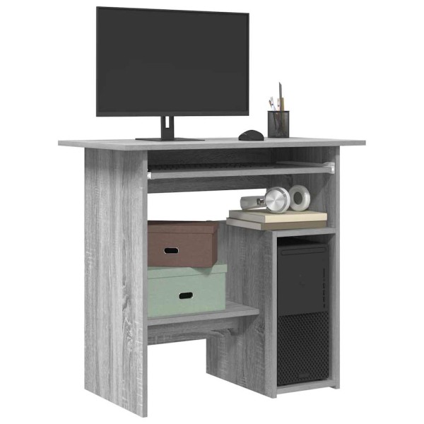 Escritorio de madera contrachapada gris Sonoma 80x45x74 cm