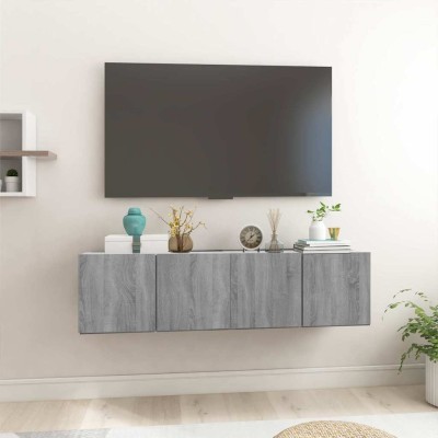 Muebles para TV colgantes 2 uds madera gris Sonoma 60x30x30 cm