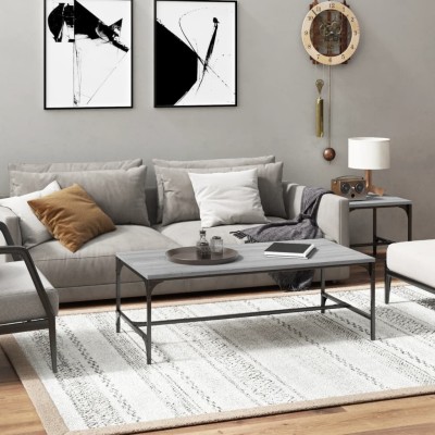Mesa de centro madera contrachapada gris Sonoma 80x50x35 cm