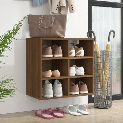 Mueble zapatero color marrón roble 52,5x30x50 cm