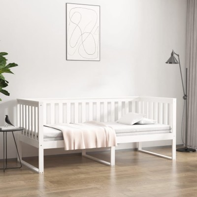 Sofá cama sin colchón madera maciza de pino blanco 90x190 cm