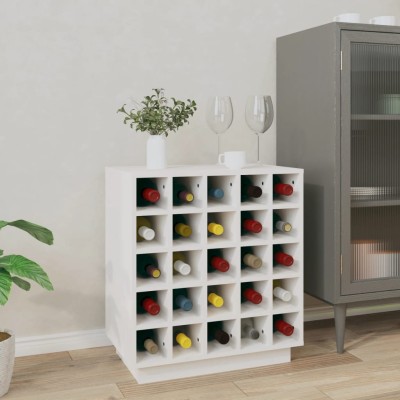 Botellero de madera maciza de pino blanco 55,5x34x61 cm