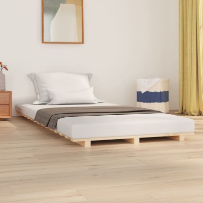 Estructura de cama madera maciza de pino 75x190 cm