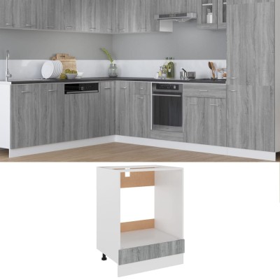 Mueble para horno "Riga" gris Sonoma 60x46x81,5 cm madera de ingeniería