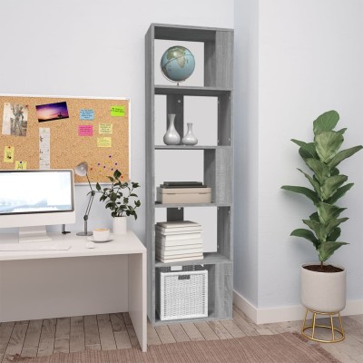 Estantería de madera contrachapada gris Sonoma 45x24x160 cm