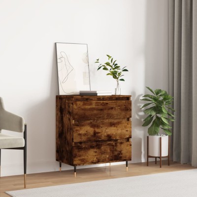 Aparador madera contrachapada color roble ahumado 60x35x70 cm