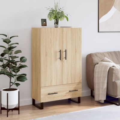 Aparador alto madera de ingeniería roble Sonoma 69,5x31x115 cm