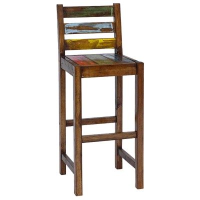 Taburetes de cocina 2 unidades madera maciza reciclada