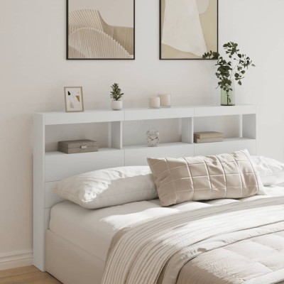 Cabecero de cama con LED blanco 180x17x102 cm