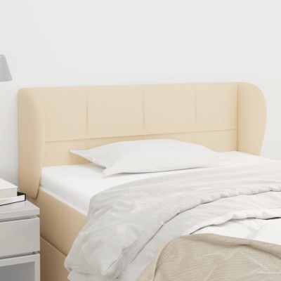 Cabecero de tela color crema 93x23x78/88 cm