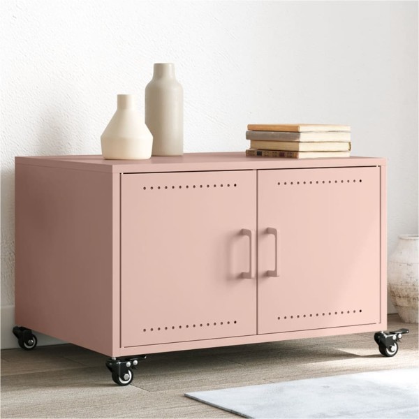 Mesa de centro acero rosa 68x50x43,5 cm