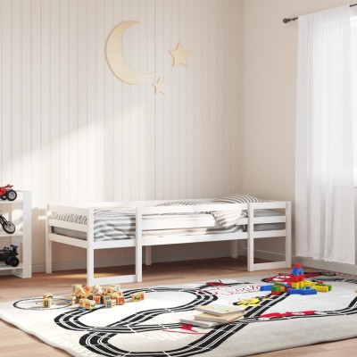 Estructura de cama de niños madera maciza pino blanco 75x190 cm