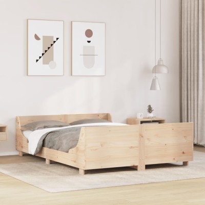 Estructura de cama sin colchón madera de pino maciza 120x200 cm