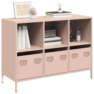 Aparador de acero laminado en frío rosa 101,5x39x73,5 cm