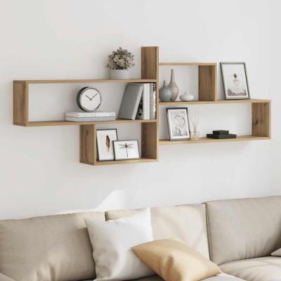 Estante pared madera ingeniería roble artisian 167,5x18x68 cm