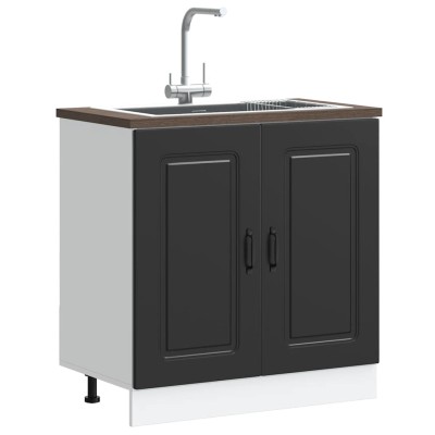 Mueble bajo para fregadero Kalmar negro 80x46x81,5 cm