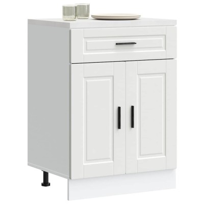 Mueble bajo de cocina Porto madera contrachapada blanca