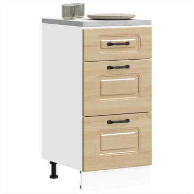 Mueble bajo cocina Kalmar madera ingeniería blanca alto brillo