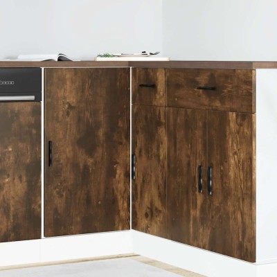 Mueble bajo para fregadero "Lyon" de, madera de ingeniería de roble ahumado
