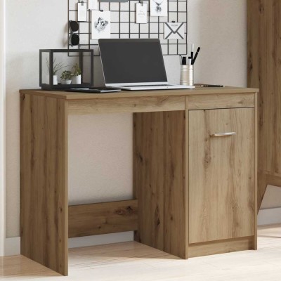 Escritorio de madera de ingeniería roble artisan 100x50x76 cm