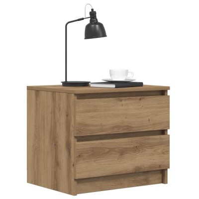 Mesita de noche madera de ingeniería roble artisan 50x40x43.5cm