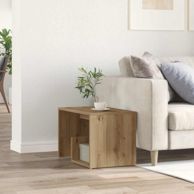 Mesa auxiliar de madera de ingeniería roble artisan 59x36x38 cm