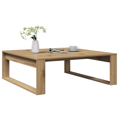 Mesa de centro madera de ingeniería roble artisan 100x100x35 cm