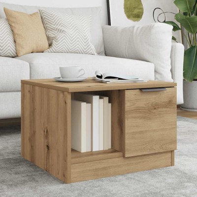 Mesa de centro madera de ingeniería roble artisan 50x50x36 cm