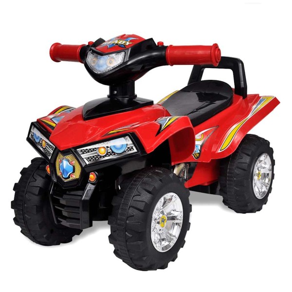 vidaXL Quad correpasillos infantil con sonidos y luces rojo