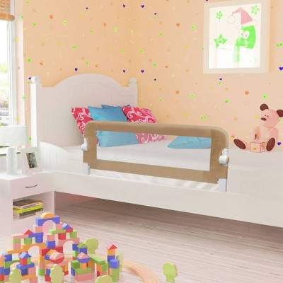vidaXL Barandilla de seguridad cama de niño poliéster taupe 102x42 cm