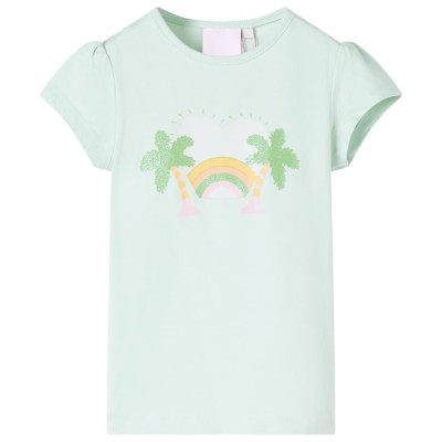 vidaXL Camiseta infantil verde menta claro 128
