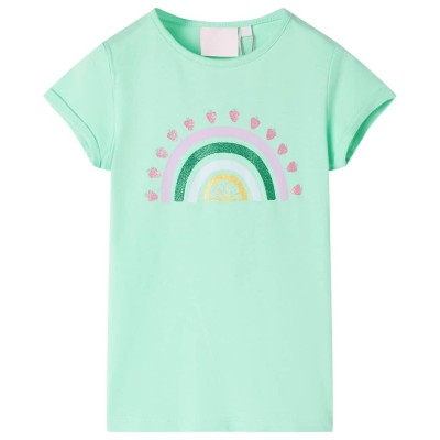 vidaXL Camiseta infantil verde brillante 92