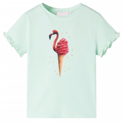 vidaXL Camiseta infantil verde menta claro 128