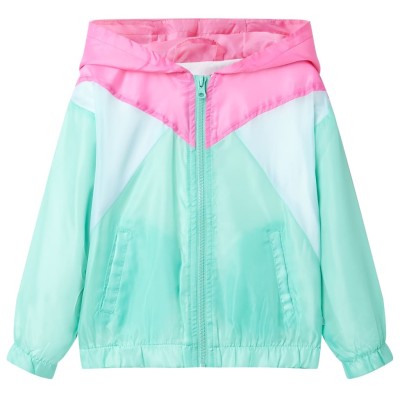 vidaXL Chaqueta infantil con capucha y cremallera multicolor 92