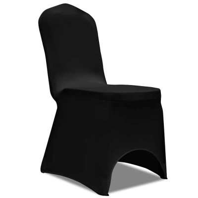 vidaXL Funda elástica para sillas, 50 piezas, Negro