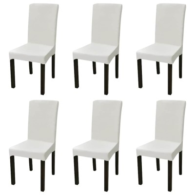 Funda para silla elástica recta 6 unidades crema