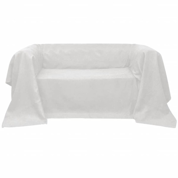 Funda para sofá de micro-gamuza color crema 140x210 cm
