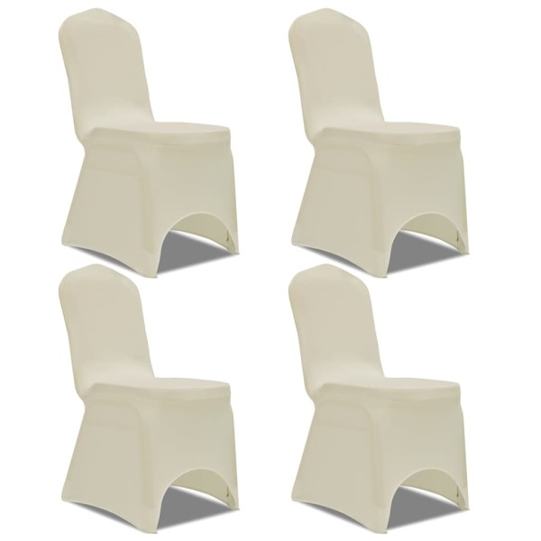 vidaXL Funda para silla elástica 4 unidades crema
