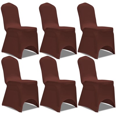 vidaXL Funda de silla elástica 6 unidades marrón