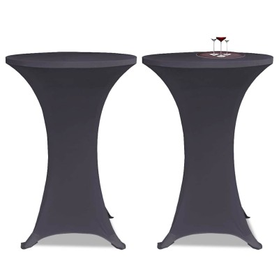 vidaXL Funda elástica para mesa 2 unidades 70 cm gris antracita