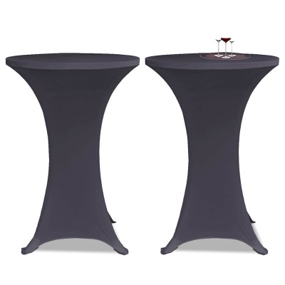 vidaXL Funda elástica para mesa 2 unidades 80 cm gris antracita