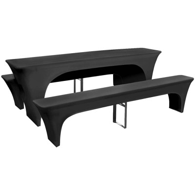 vidaXL Fundas para mesa y bancos de exterior ajustada antracita 3 uds