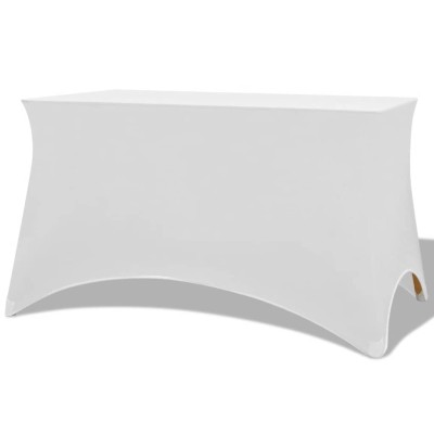 vidaXL Funda elástica para mesa 2 uds 243x76x74 cm blanco