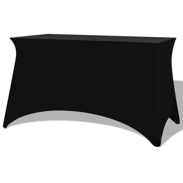 vidaXL Funda elástica para mesa 2 uds 120x60,5x74 negro