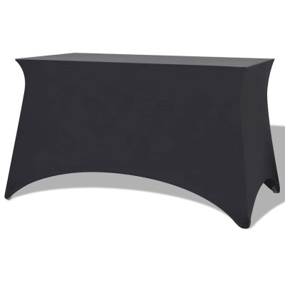 vidaXL Funda elástica para mesa 2 uds 183x76x74 cm antracita