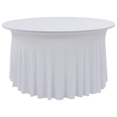 vidaXL Fundas elásticas para mesa 2 uds con falda 120x74 cm blanco