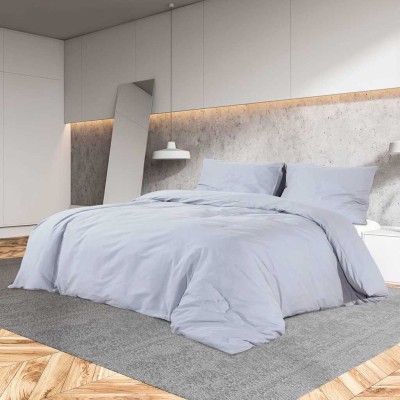 vidaXL Juego de funda nórdica microfibra ligera gris 200x200 cm