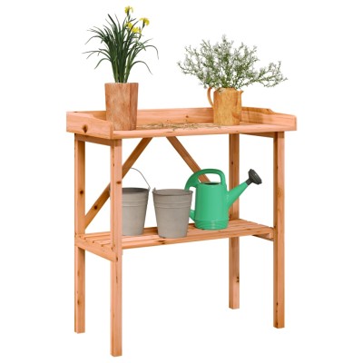 vidaXL Mesa para plantas con estante madera abeto marrón 78x38x82,5 cm